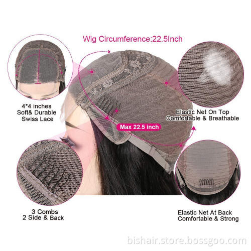 9A Deep Wave Front Lace 100% Real Hair Wig 4x4 Lace Wig Brazil Real Hair Remy Front Lace Wig 150% Density Wholesale Discount
